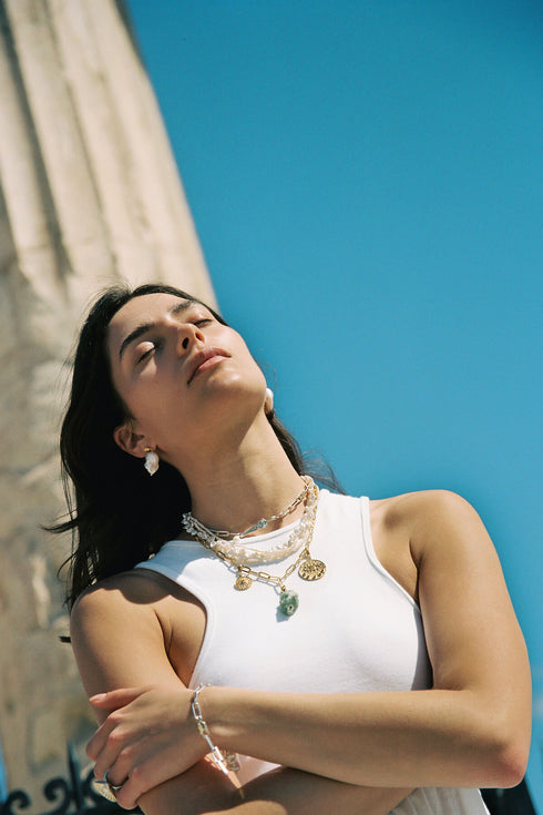 GREEN AVENTURINE CLIP ON GOLD